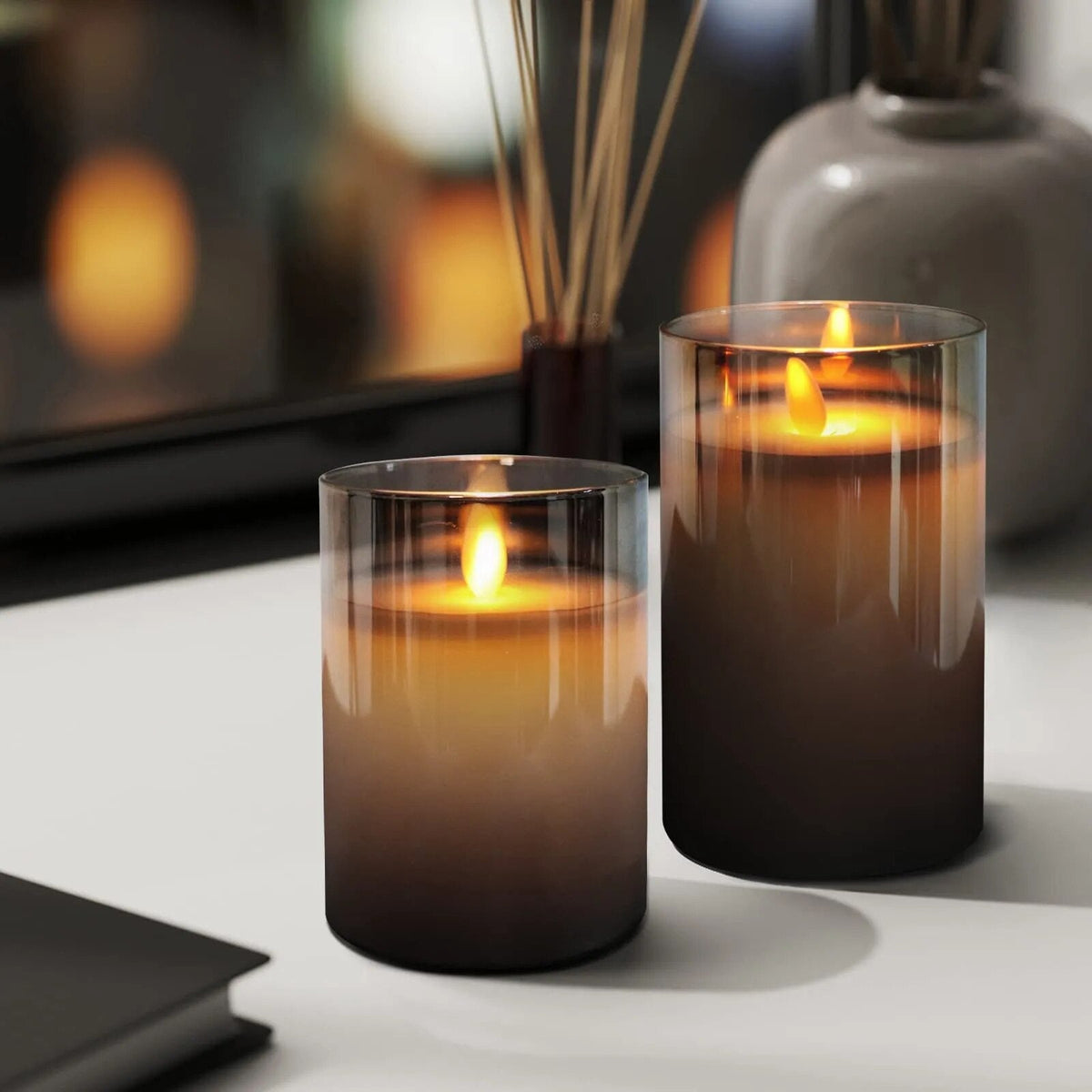 Flammeløse stearinlys – 3 stk.