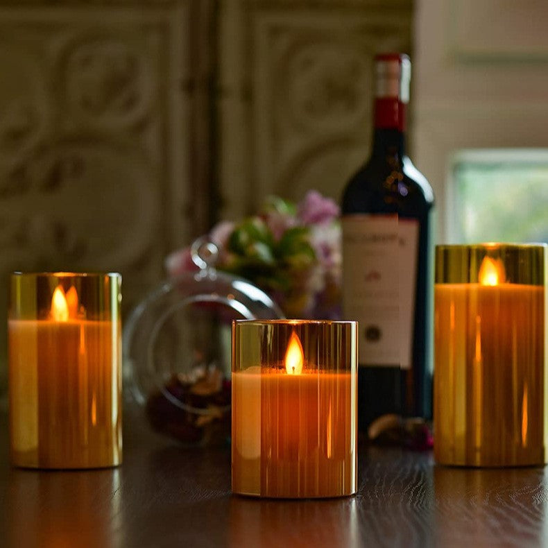 Flammeløse stearinlys – 3 stk.