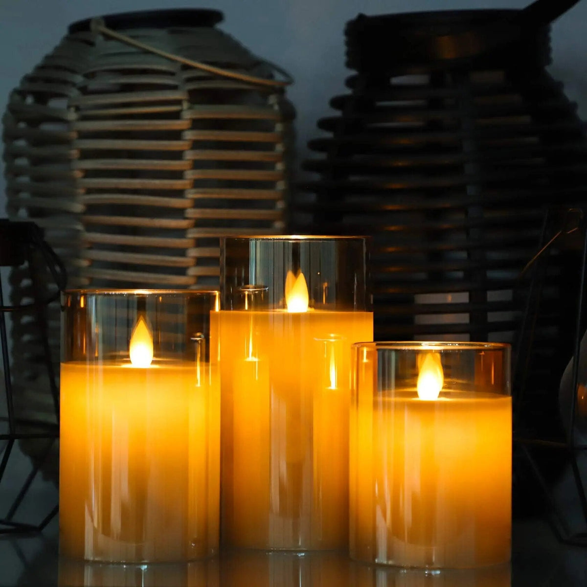 Flammeløse stearinlys – 3 stk.