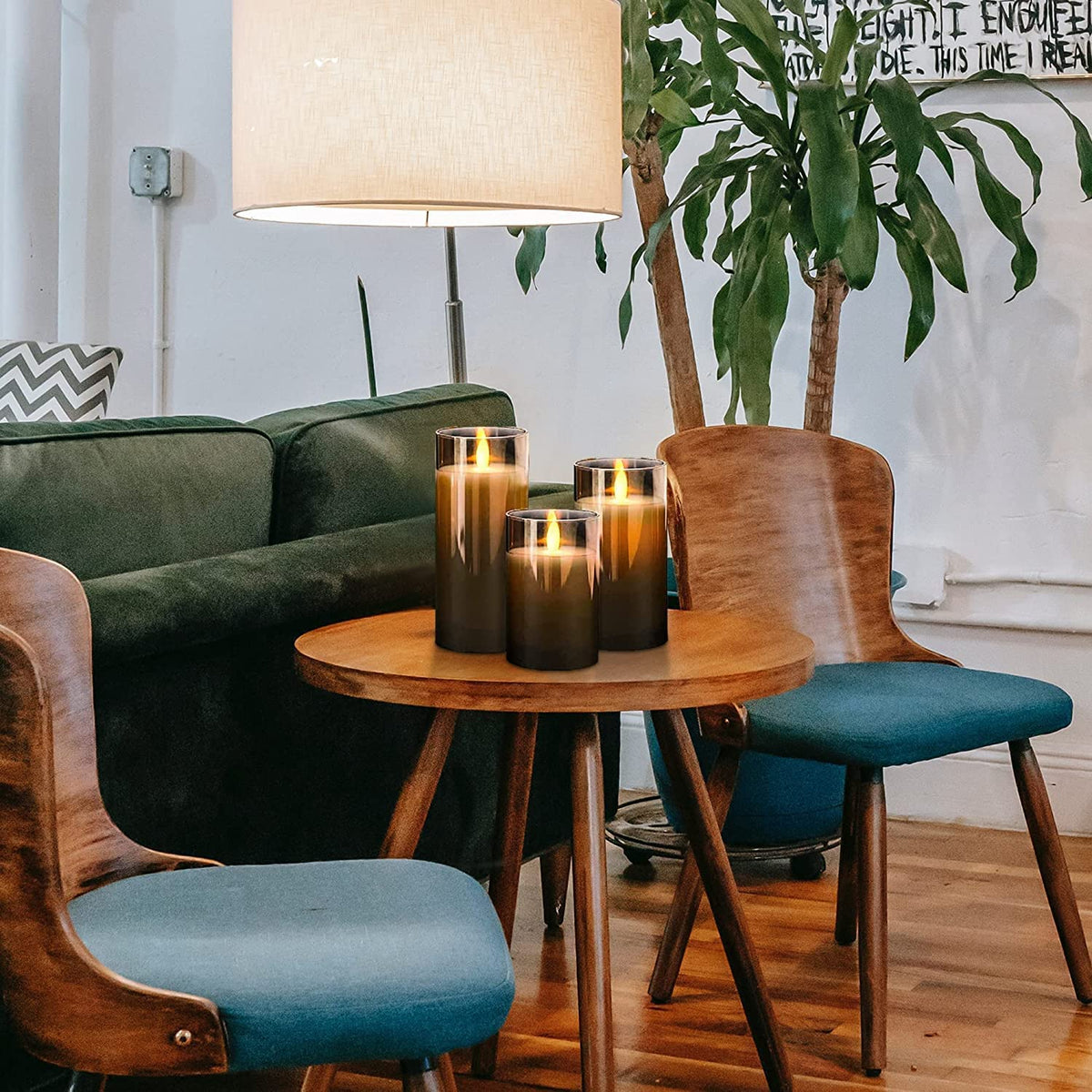Flammeløse stearinlys – 3 stk.