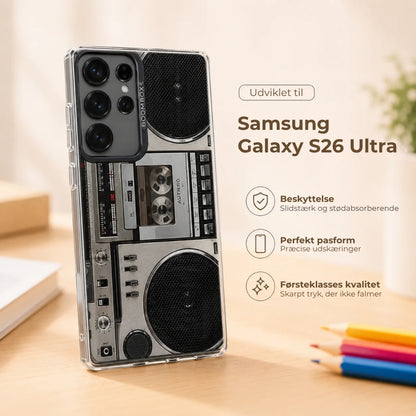 Retro kassetteafspiller-telefonecover til Samsung