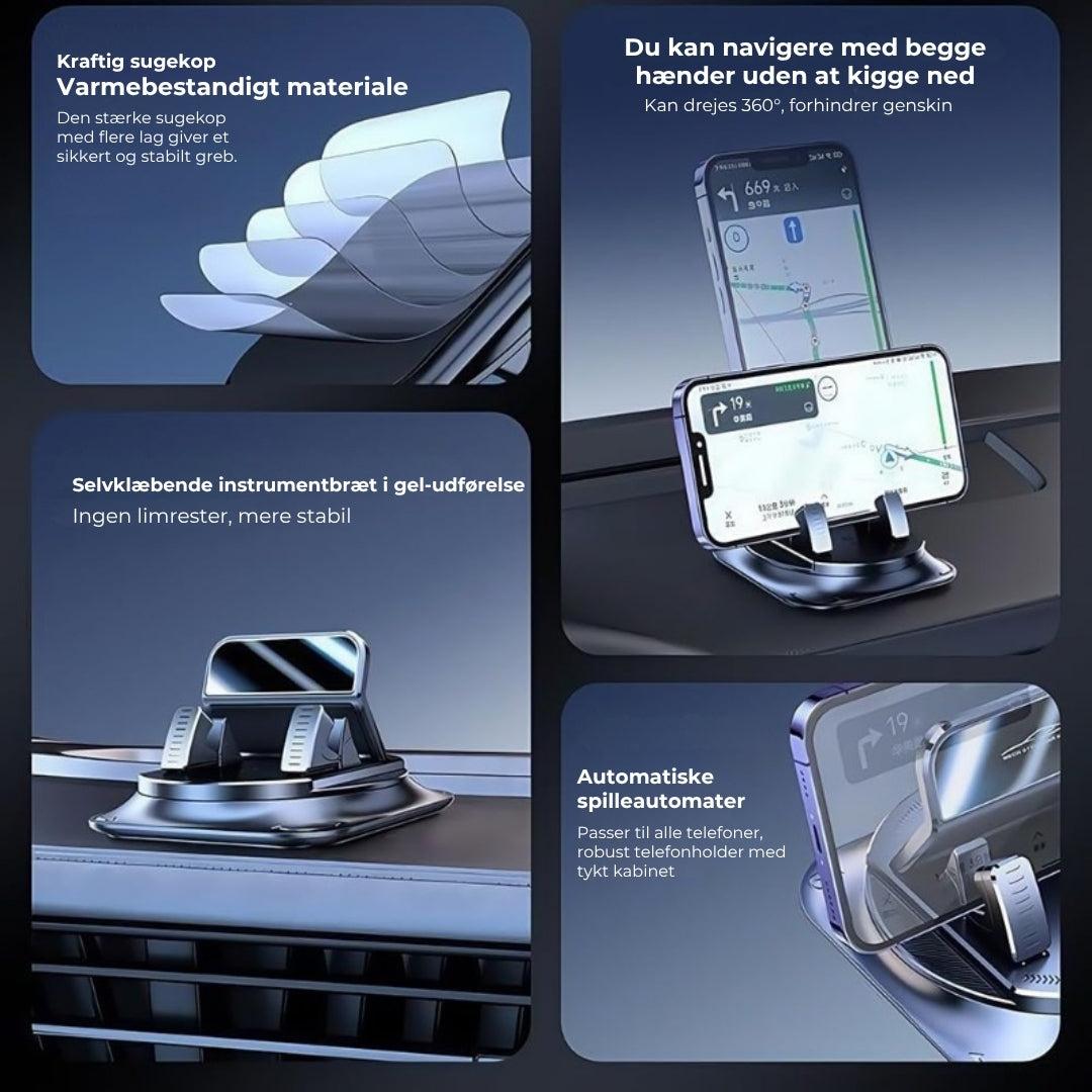 360° roterbar holder til mobiltelefonen i bilen