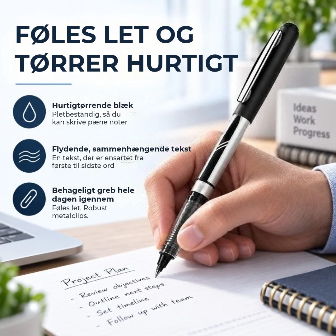 Sæt med 6 hurtigtørrende penne
