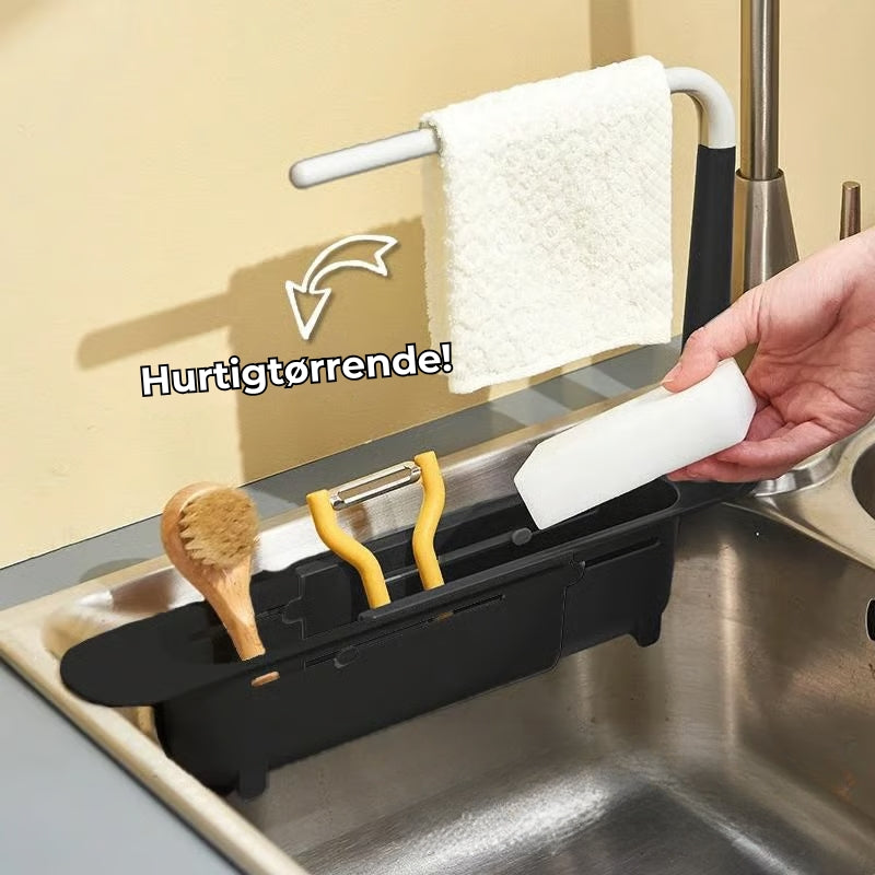 Teleskopisk opbevaringshylde til vask
