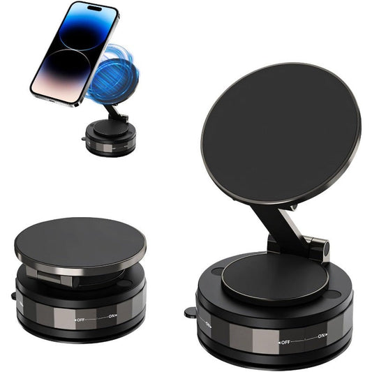 Magnetisk sugekop - Foldbar 360° telefonholder med vakuumlås