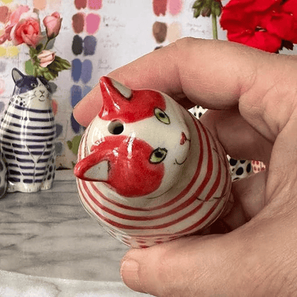 Håndmalet kattevasekollektion