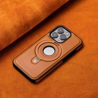Luksus læder iPhone Cover med indbygget stativ
