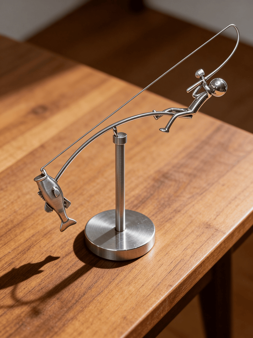 🎣 Balancerende fiskeskulptur