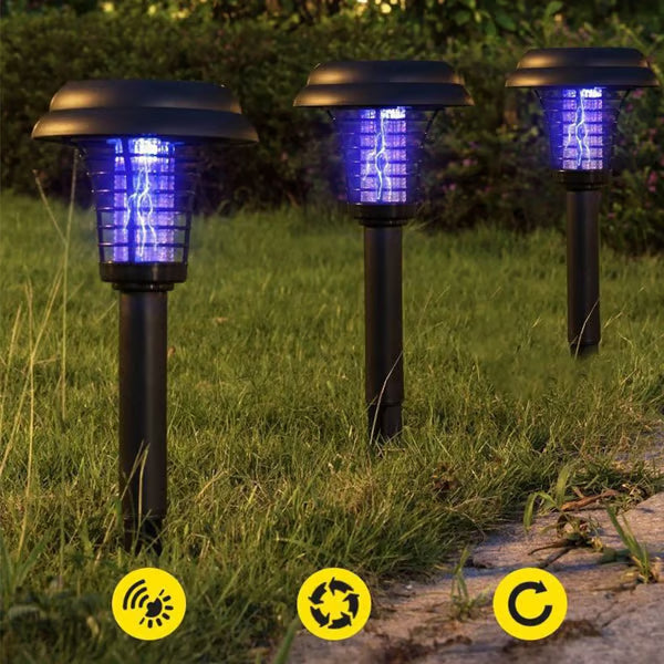 Solcelledrevet LED-havelygte mod myg