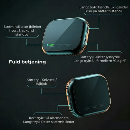 6-i-1 smart sikkerhedsdetektor – op til 12 gasser, der kan detekteres