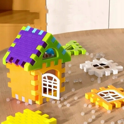 BlocksyTown™ – Magnetisk byggesæt med 320 dele, inklusive vinduer og døre