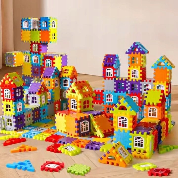 BlocksyTown™ – Magnetisk byggesæt med 320 dele, inklusive vinduer og døre