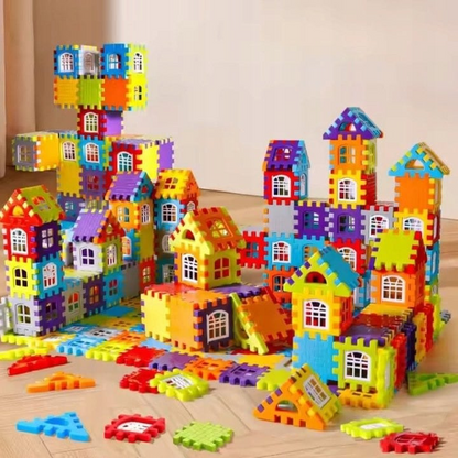 BlocksyTown™ – Magnetisk byggesæt med 320 dele, inklusive vinduer og døre