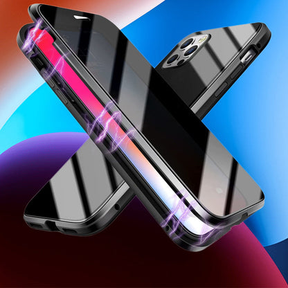 Dobbeltsidet iPhone Magnetic hærdet glas fuldt beskyttende etui