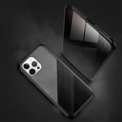 Dobbeltsidet iPhone Magnetic hærdet glas fuldt beskyttende etui
