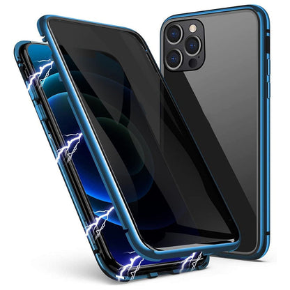 Dobbeltsidet iPhone Magnetic hærdet glas fuldt beskyttende etui