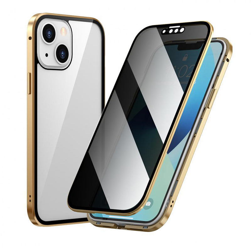 Dobbeltsidet iPhone Magnetic hærdet glas fuldt beskyttende etui