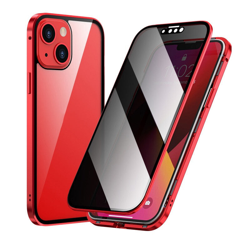 Dobbeltsidet iPhone Magnetic hærdet glas fuldt beskyttende etui
