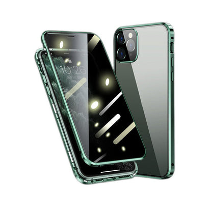 Dobbeltsidet iPhone Magnetic hærdet glas fuldt beskyttende etui