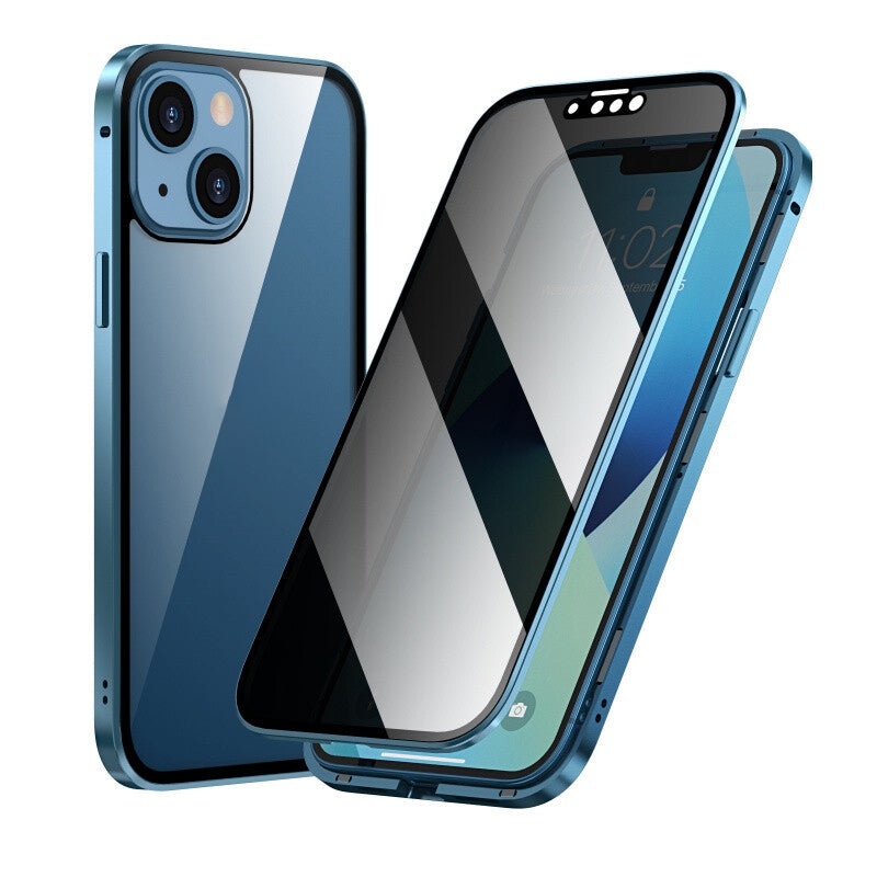 Dobbeltsidet iPhone Magnetic hærdet glas fuldt beskyttende etui