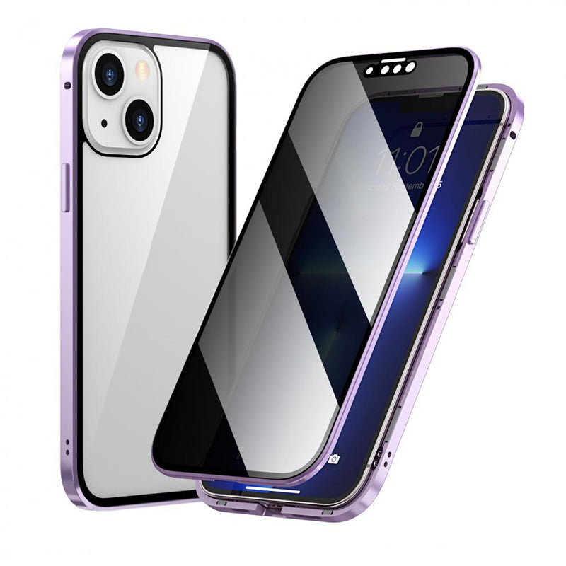 Dobbeltsidet iPhone Magnetic hærdet glas fuldt beskyttende etui
