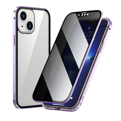 Dobbeltsidet iPhone Magnetic hærdet glas fuldt beskyttende etui