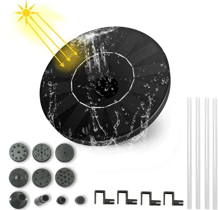 Automatisk springvand drevet af solenergi