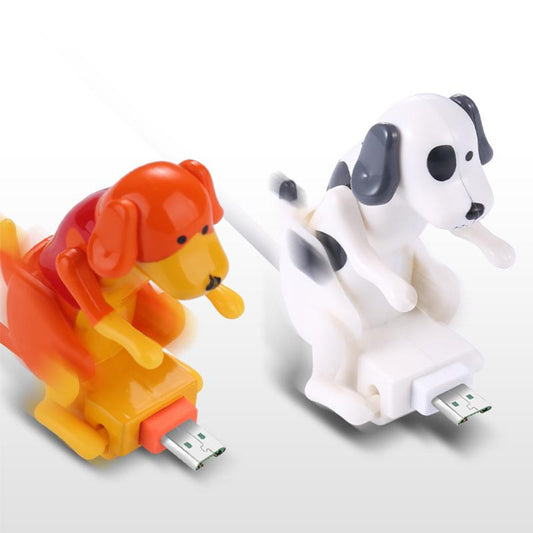 Sjovt opladerkabel med hundedesign